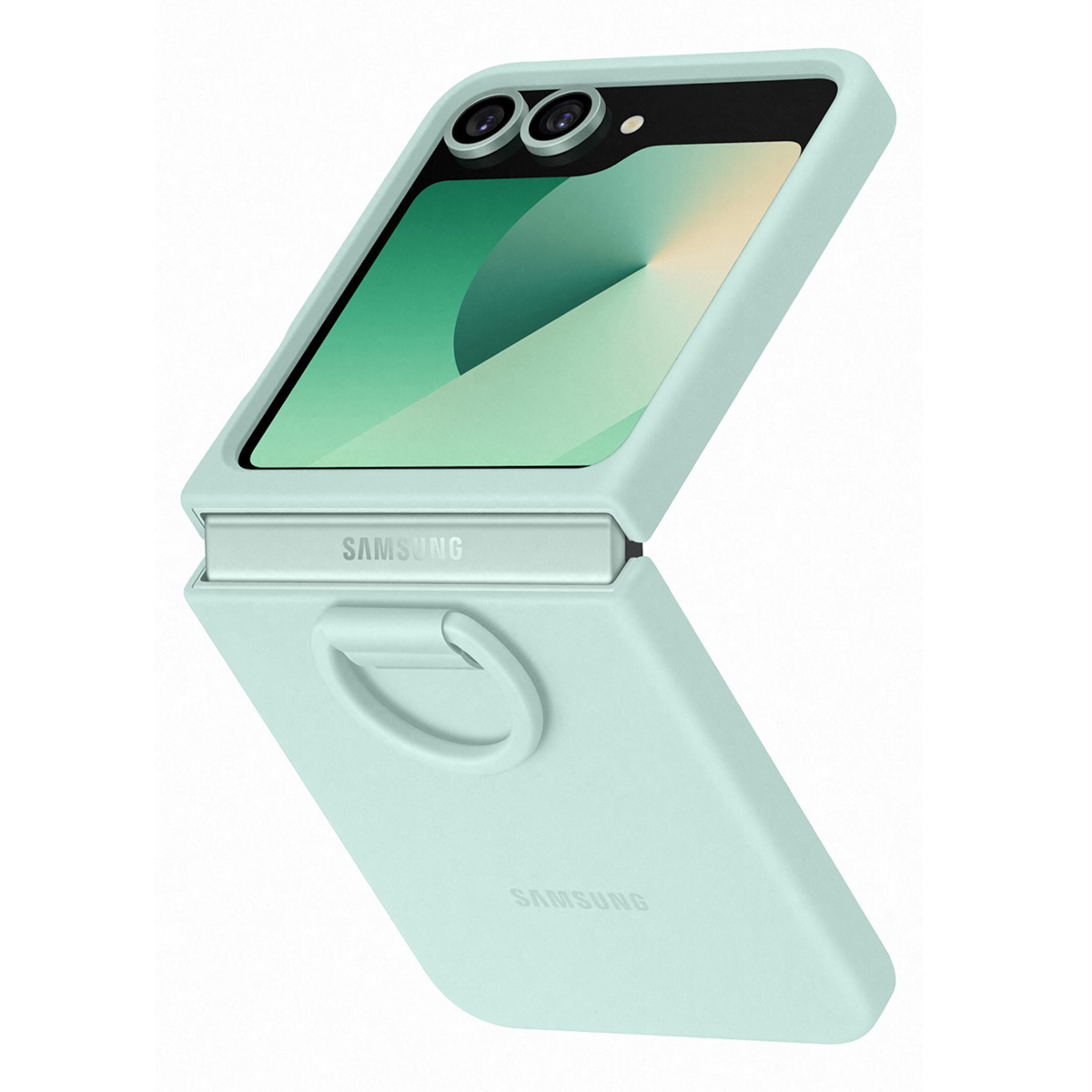 Original Coque en silicone Ring Samsung Galaxy Z Flip 6 / Flip 7 FE - Mint
