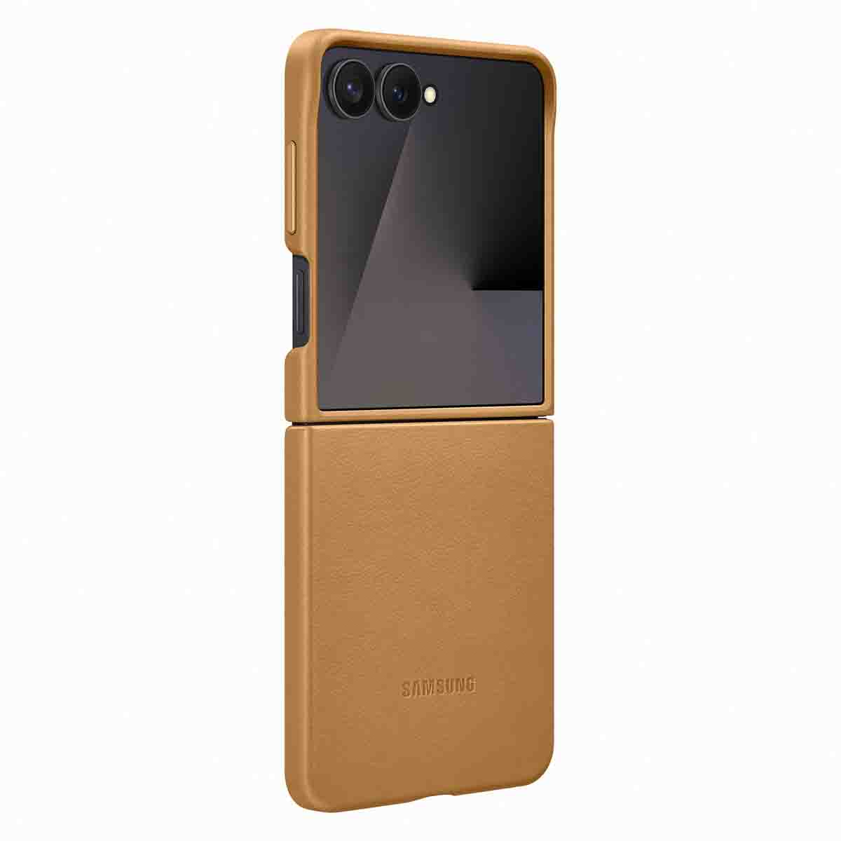 Original Coque KindSuit en Cuir Végan Samsung Galaxy Z Flip 7 - Camel