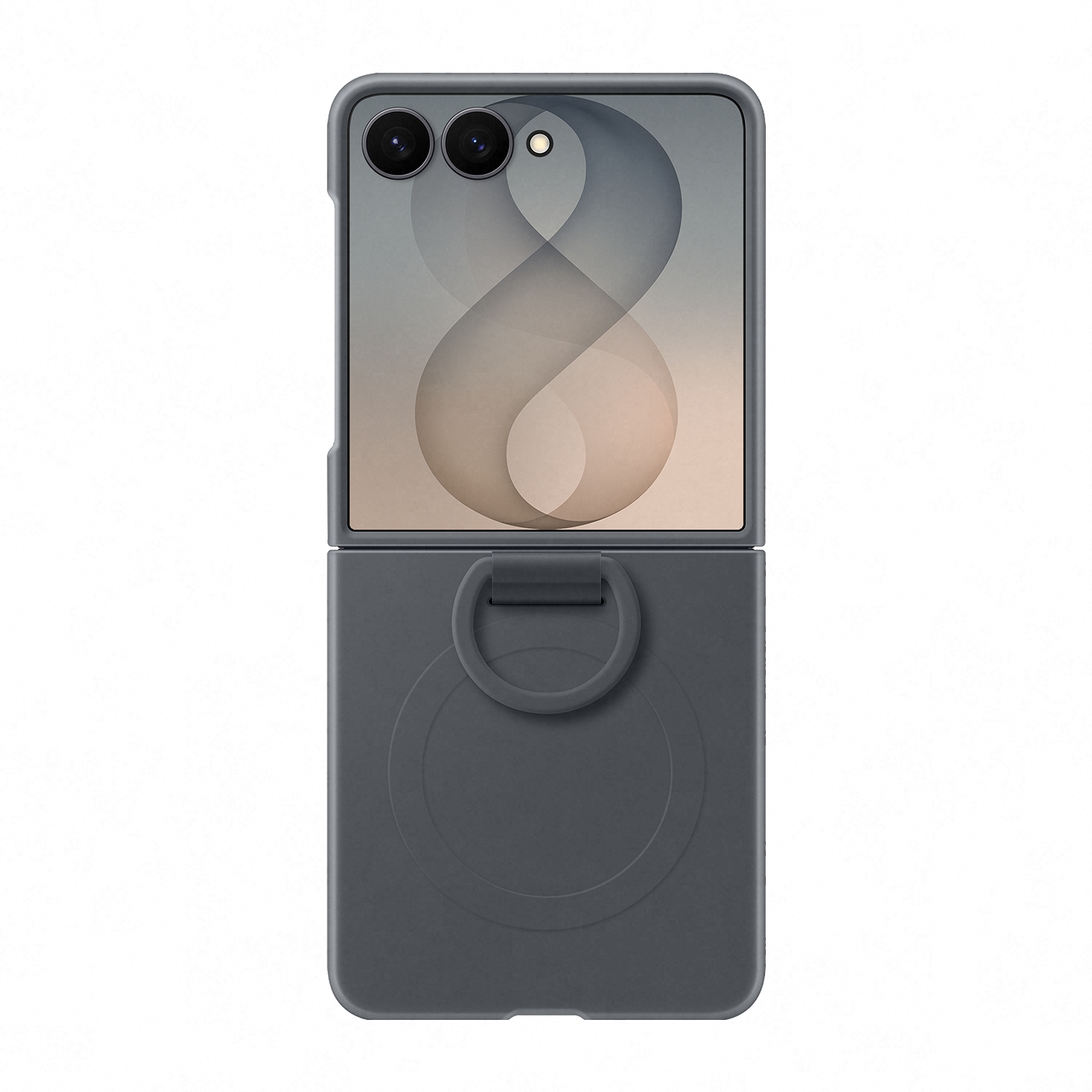 Coque Silicone Magnet Cover Ring Samsung Galaxy Z Flip 8 - Black