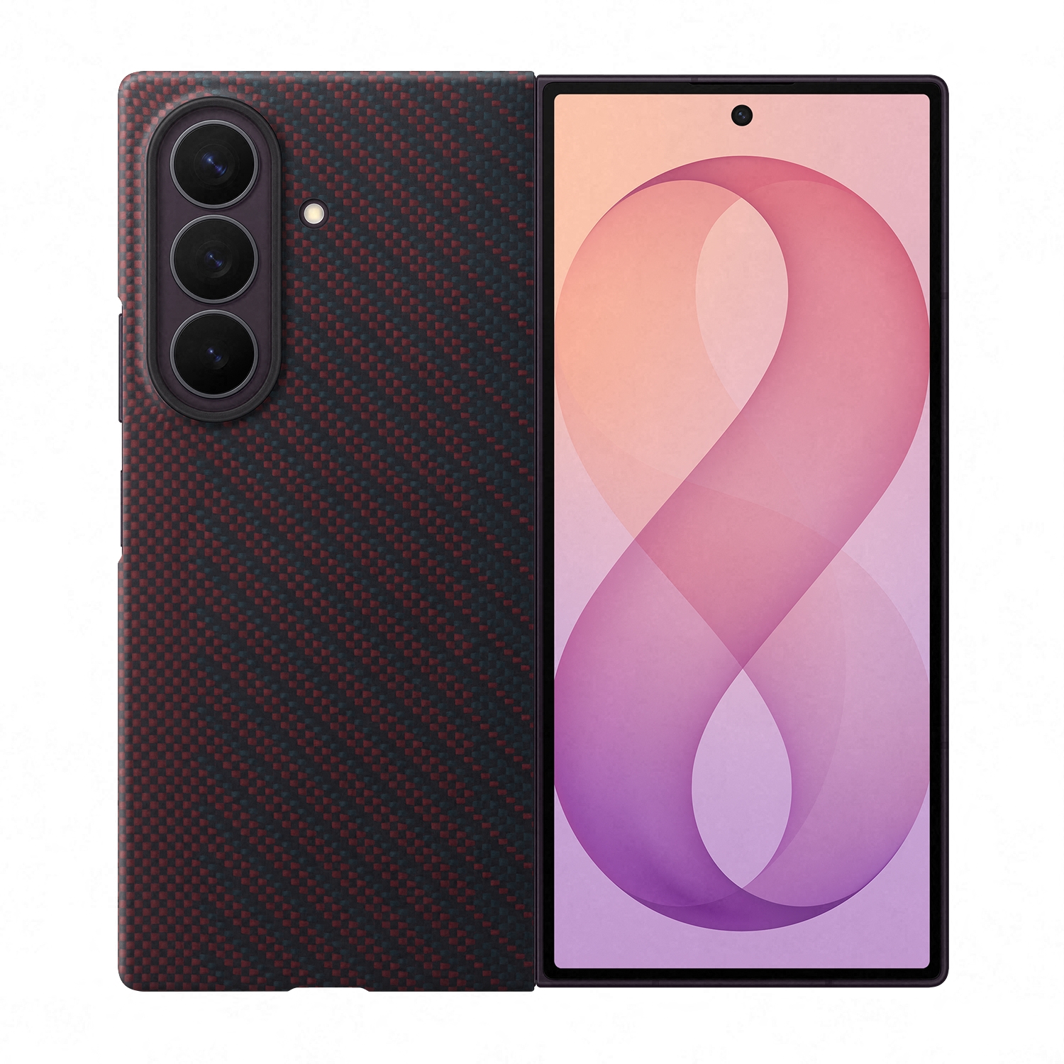 Carbon Magnet Case voor de Samsung Galaxy Z Fold 8 Ultra - Red