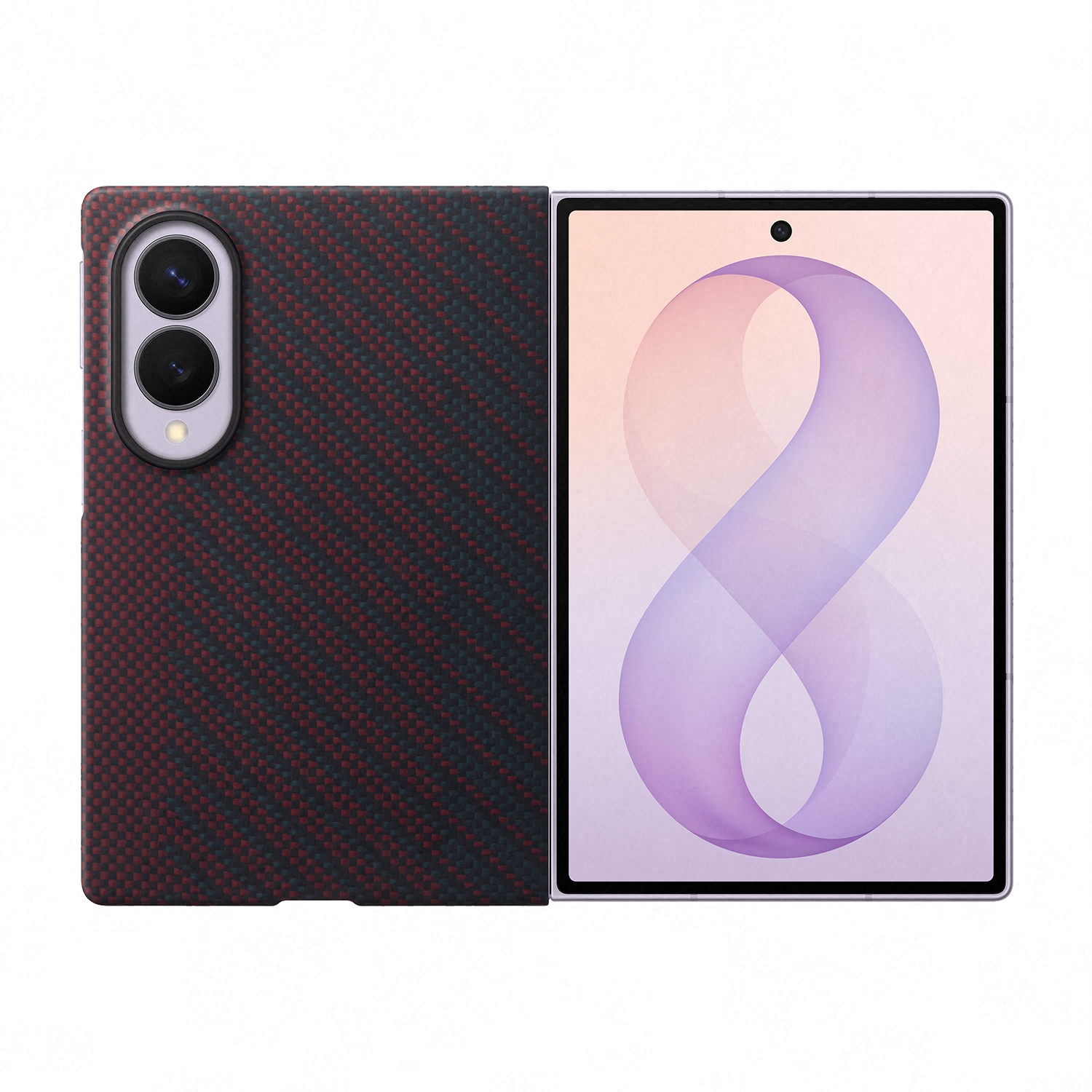 Carbon Magnet Case voor de Samsung Galaxy Z Fold 8 - Red