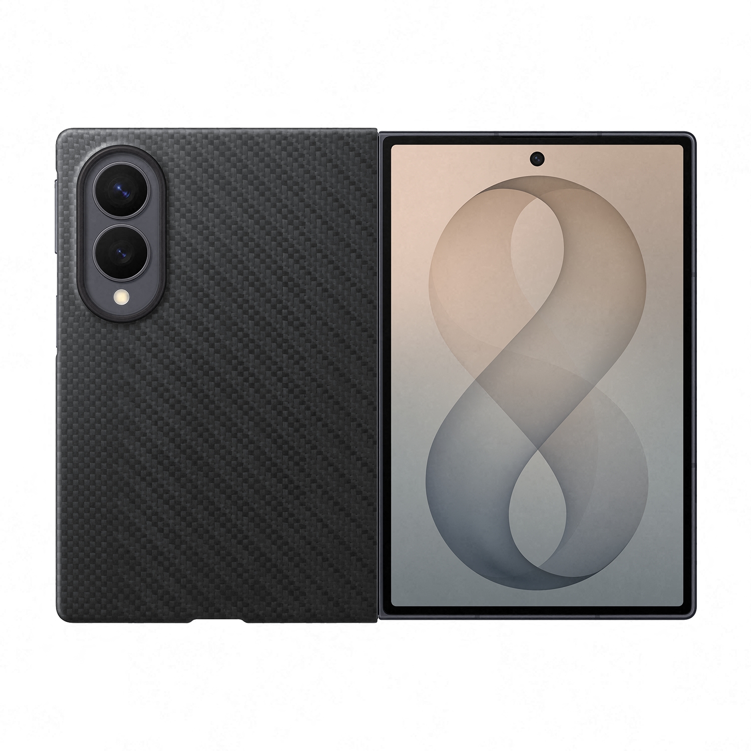 Carbon Magnet Case voor de Samsung Galaxy Z Fold 8 - Black