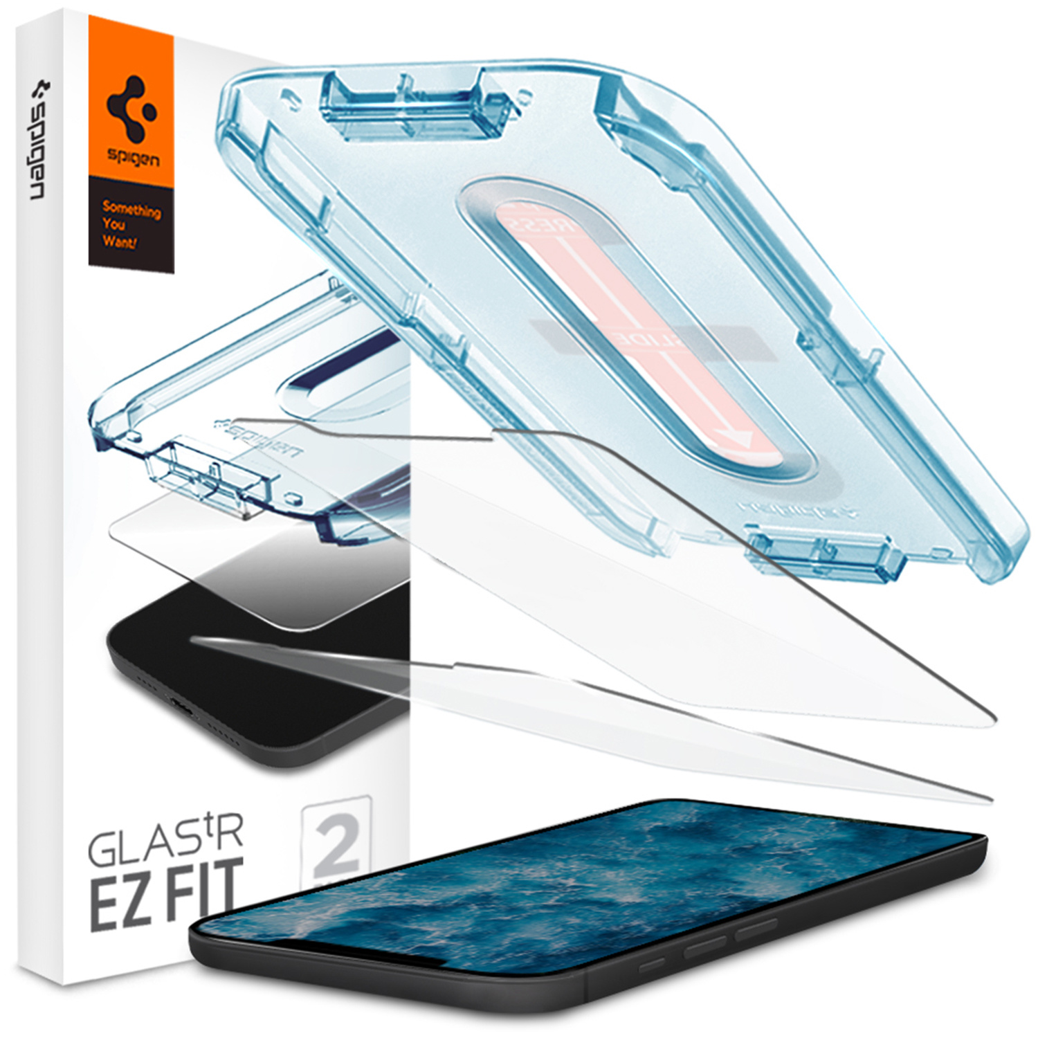 Spigen GLAStR EZ Fit Screenprotector 2 Pack + Applicator voor de Apple iPhone 12 (Pro)