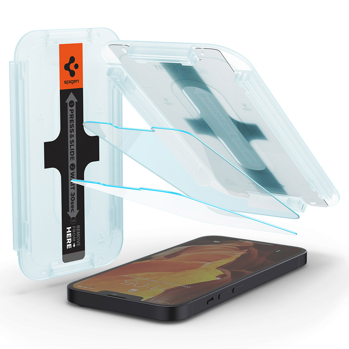Spigen GLAStR EZ Fit Screenprotector 2 Pack + Applicator voor de Apple iPhone 17e / 16e / 14 / 13 / 13 Pro