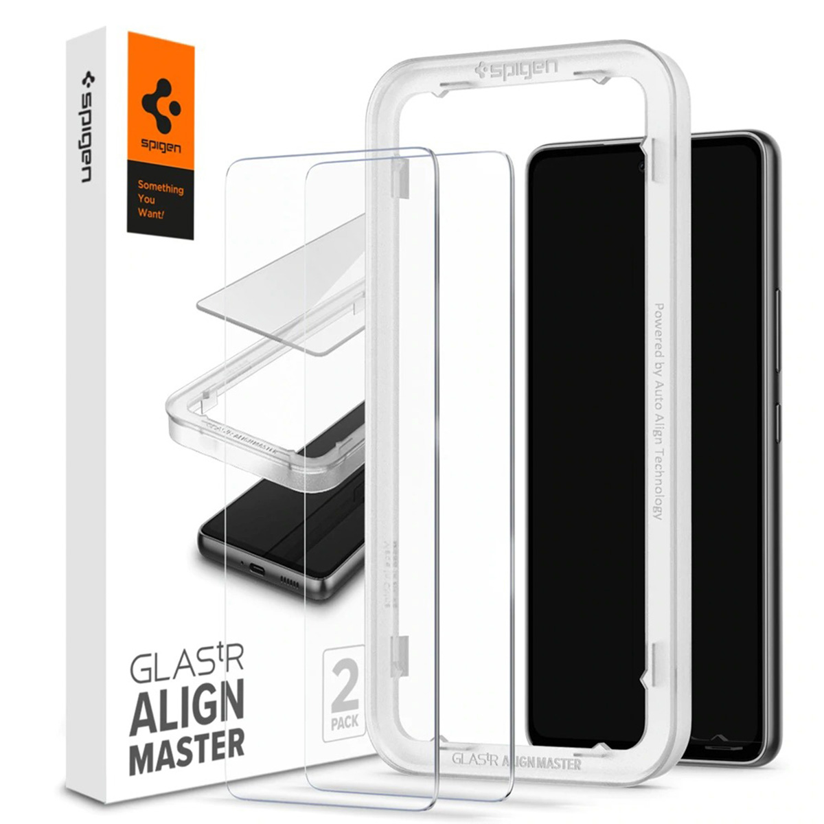 Spigen GLAStR EZ Fit Screenprotector 2 Pack + Applicator voor de Samsung Galaxy A53