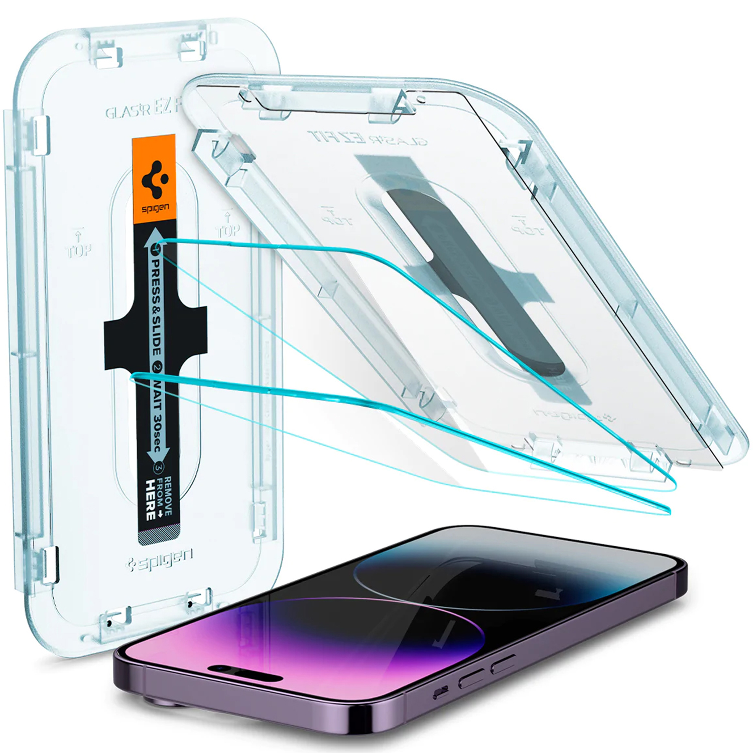 Spigen GLAStR EZ Fit Screenprotector 2 Pack + Applicator voor de Apple iPhone 14 Pro Max