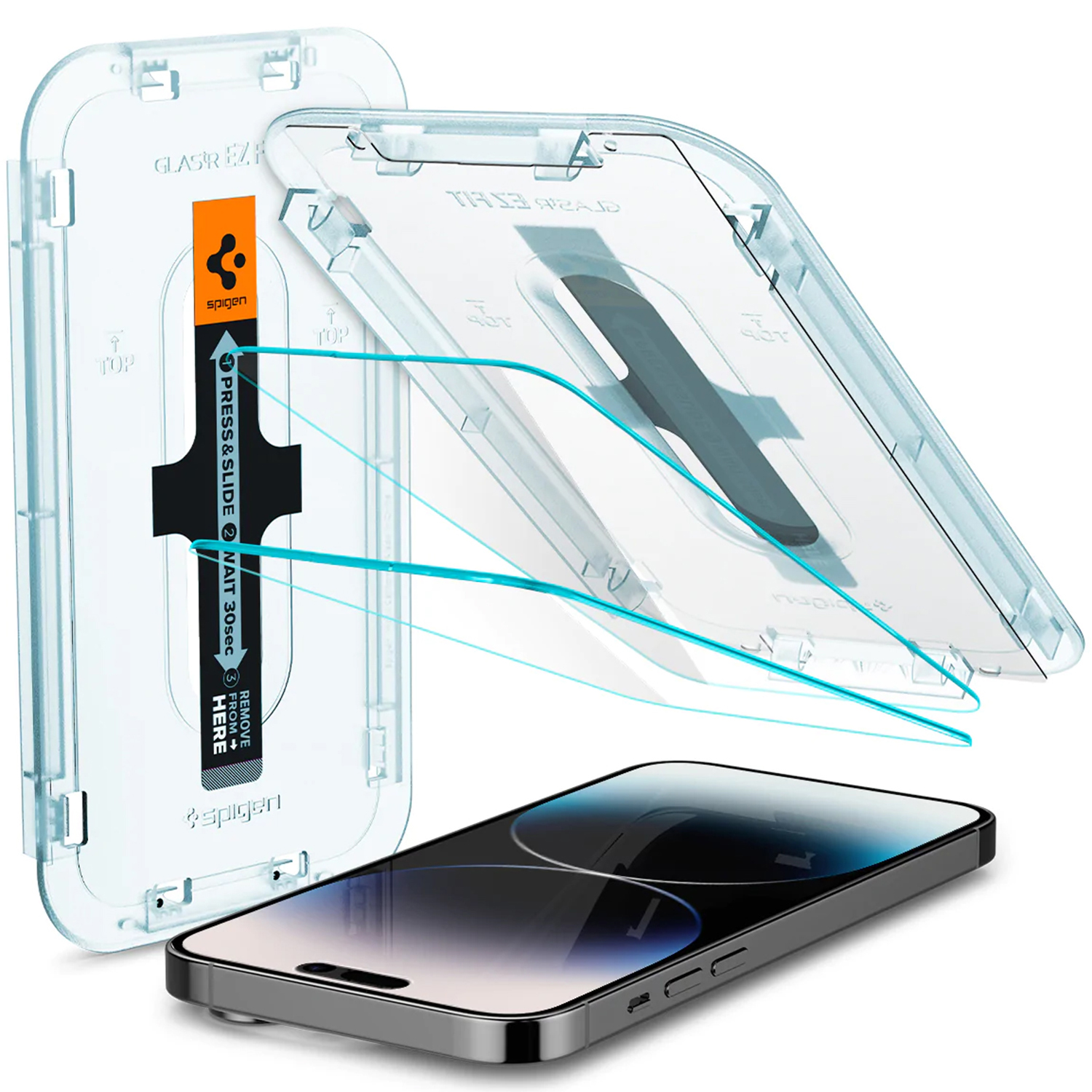 Spigen GLAStR EZ Fit Screenprotector 2 Pack + Applicator voor de Apple iPhone 14 Pro