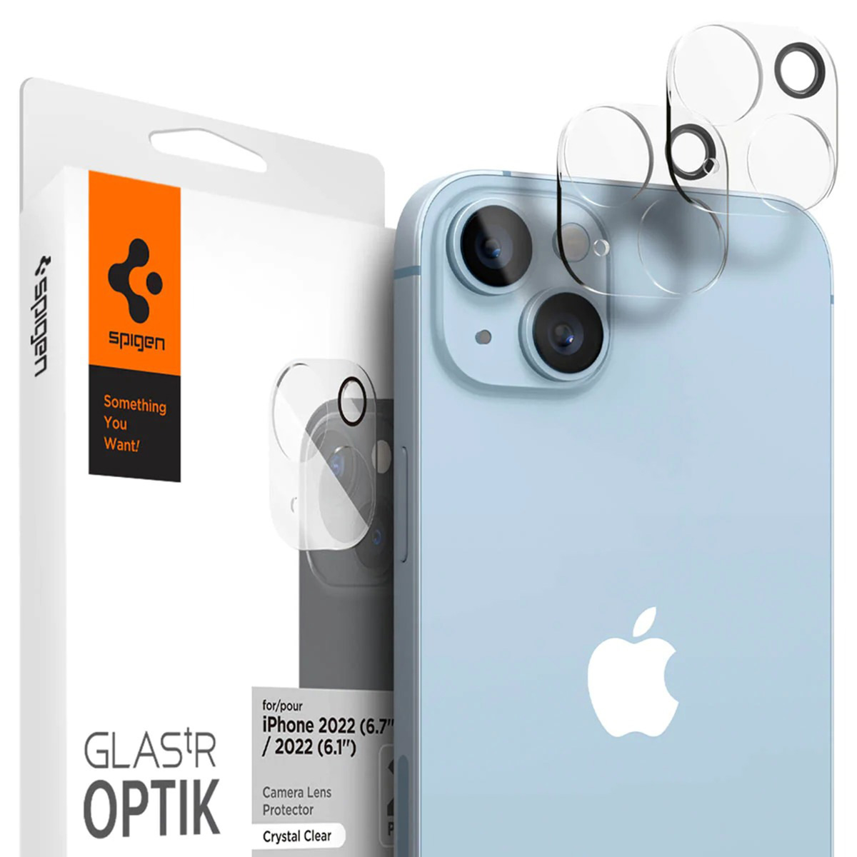 Spigen Optik Lens Protector - Full Camera bescherming (2-pack) voor de Apple iPhone 14 / 14 Plus - Crystal Clear