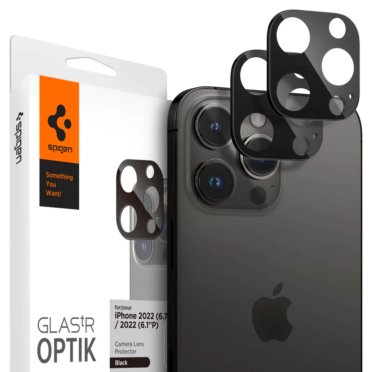 Spigen Optik Lens Protector - Full Camera bescherming (2-pack) voor de Apple iPhone 14 Pro / 14 Pro Max - Zwart