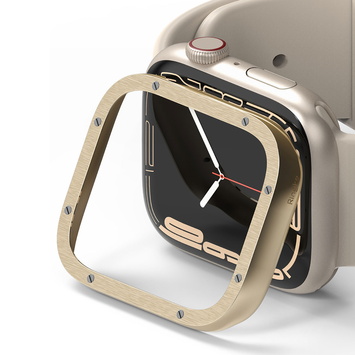 Ringke Style de lunette Apple Watch 7 / 8 / 9 - 41 mm - Hairline Bolts Gold