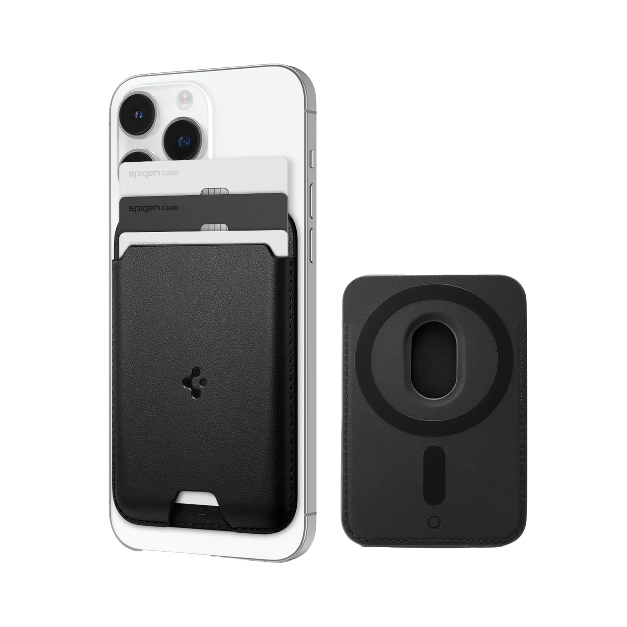 Spigen MagSafe Cardholder Valentinus voor Apple iPhone - 3 kaarten - Black