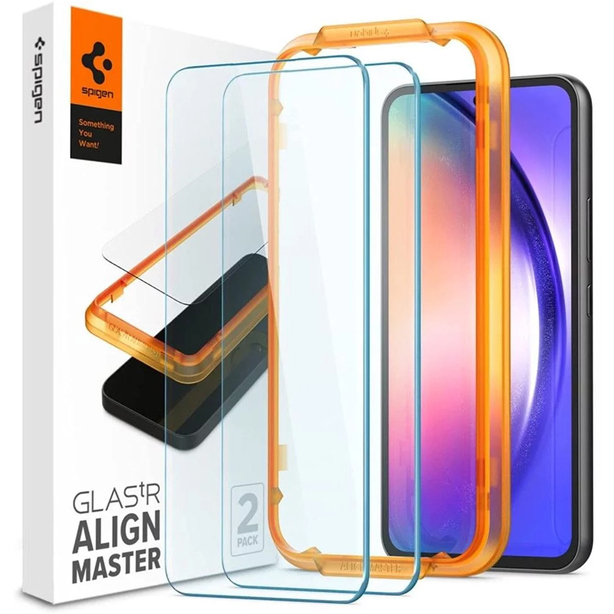 Spigen GLAStR EZ Fit Screenprotector 2 Pack + Applicator voor de Samsung Galaxy A54 (5G)