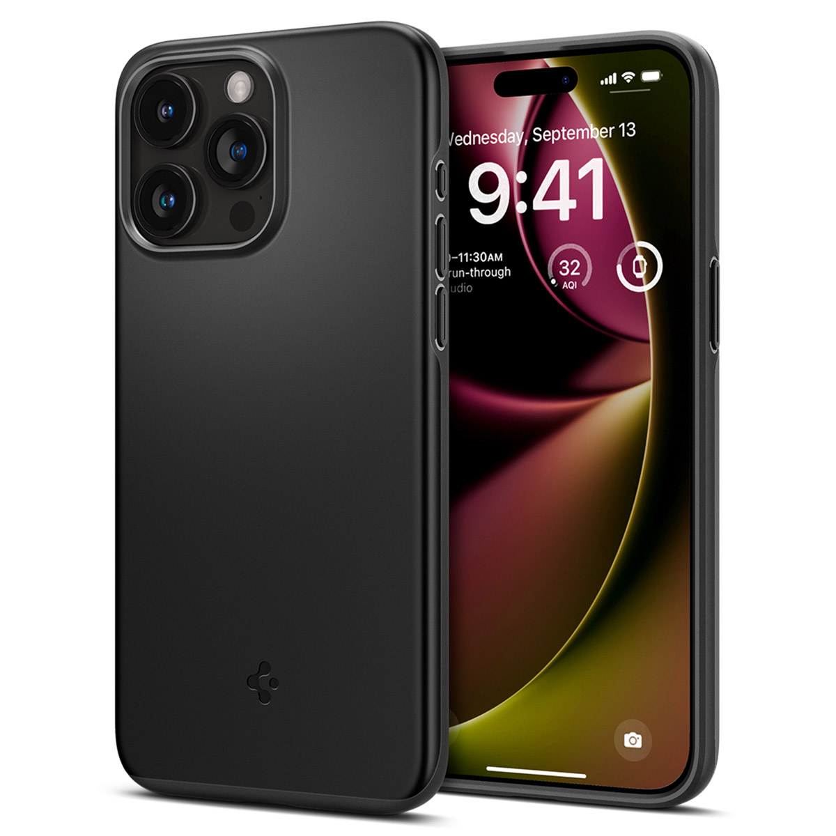 Spigen Thin Fit Backcover voor de Apple iPhone 15 Pro Max - Zwart
