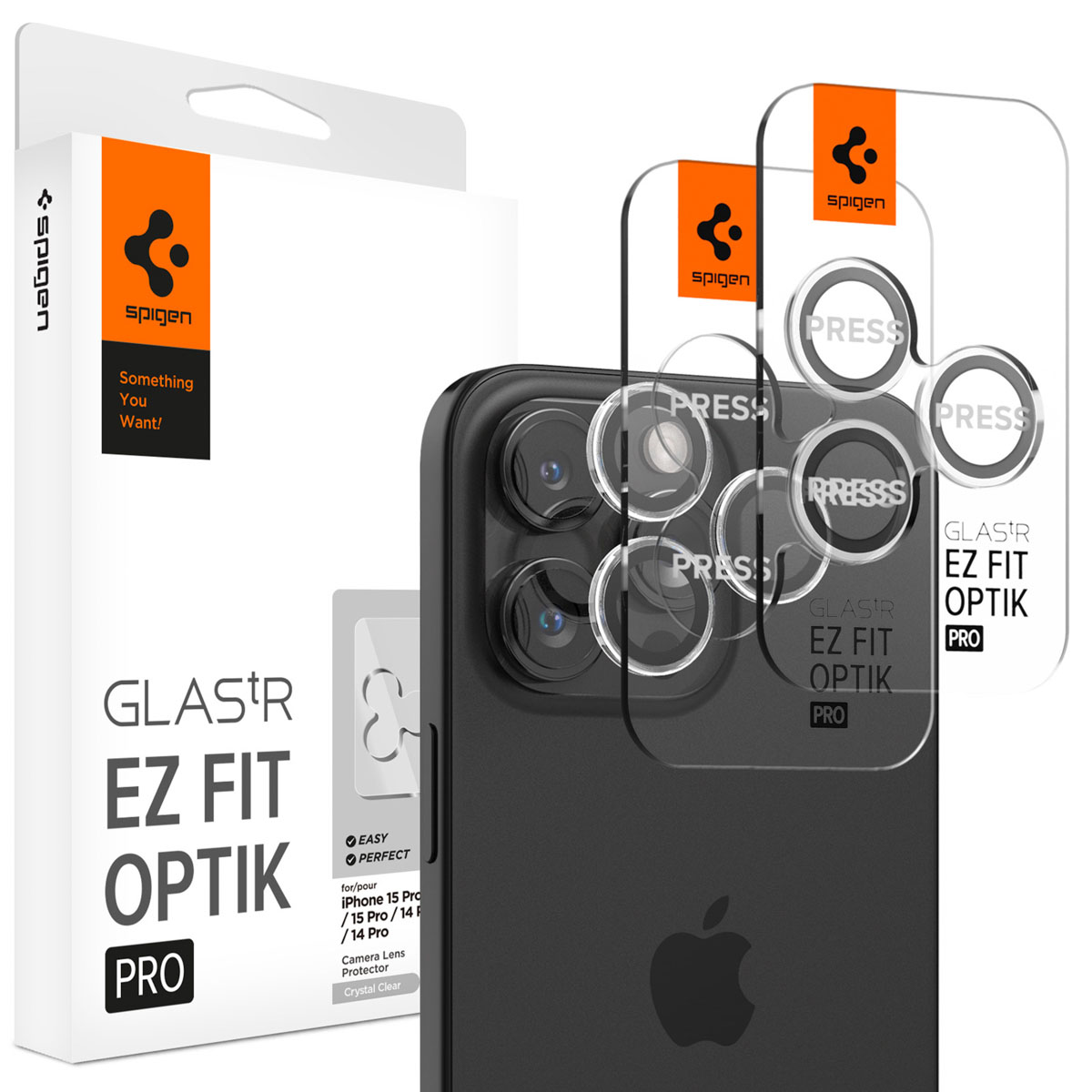 Spigen Optik Lens Protector - Full Camera bescherming (2-pack) voor de Apple iPhone 15 Pro / 15 Pro Max