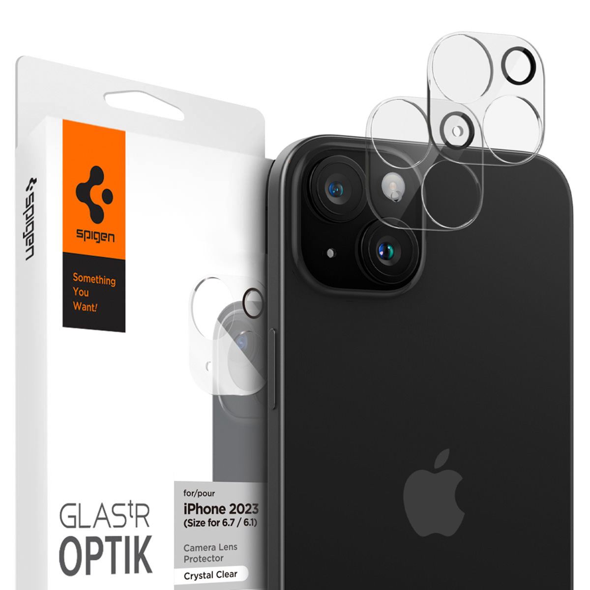 Spigen Optik Lens Protector - Full Camera bescherming (2-pack) voor de Apple iPhone 15 / 15 Plus - Crystal Clear