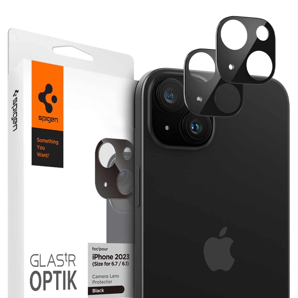 Spigen Optik Lens Protector - Full Camera bescherming (2-pack) voor de Apple iPhone 15 / 15 Plus - Black