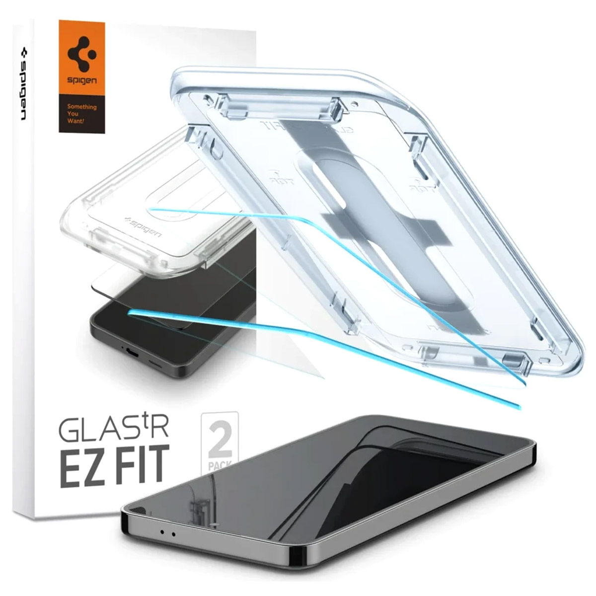 Spigen GLAStR EZ Fit Screenprotector 2 Pack + Applicator voor de Samsung Galaxy S24 Plus / S25 Plus
