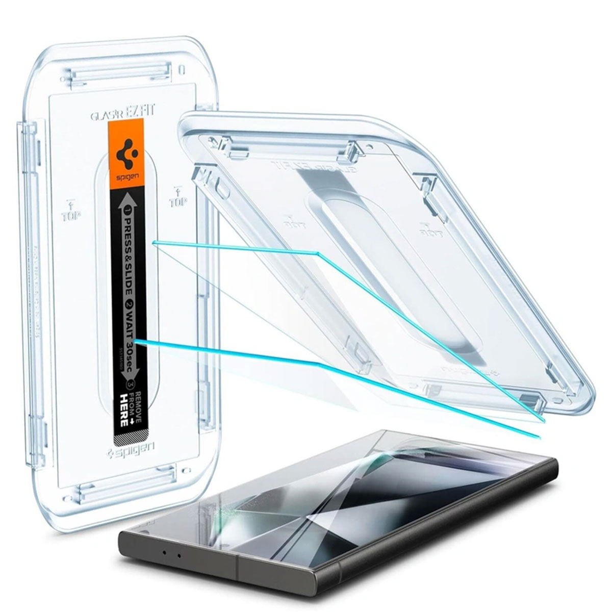 Spigen GLAStR EZ Fit Screenprotector 2 Pack + Applicator voor de Samsung Galaxy S24 Ultra