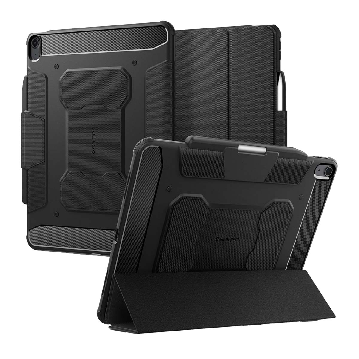 Spigen Rugged Armor Pro Bookcase voor de Apple iPad Air 13 inch (2026) M4 / (2025) M3 / (2024) M2 - Black