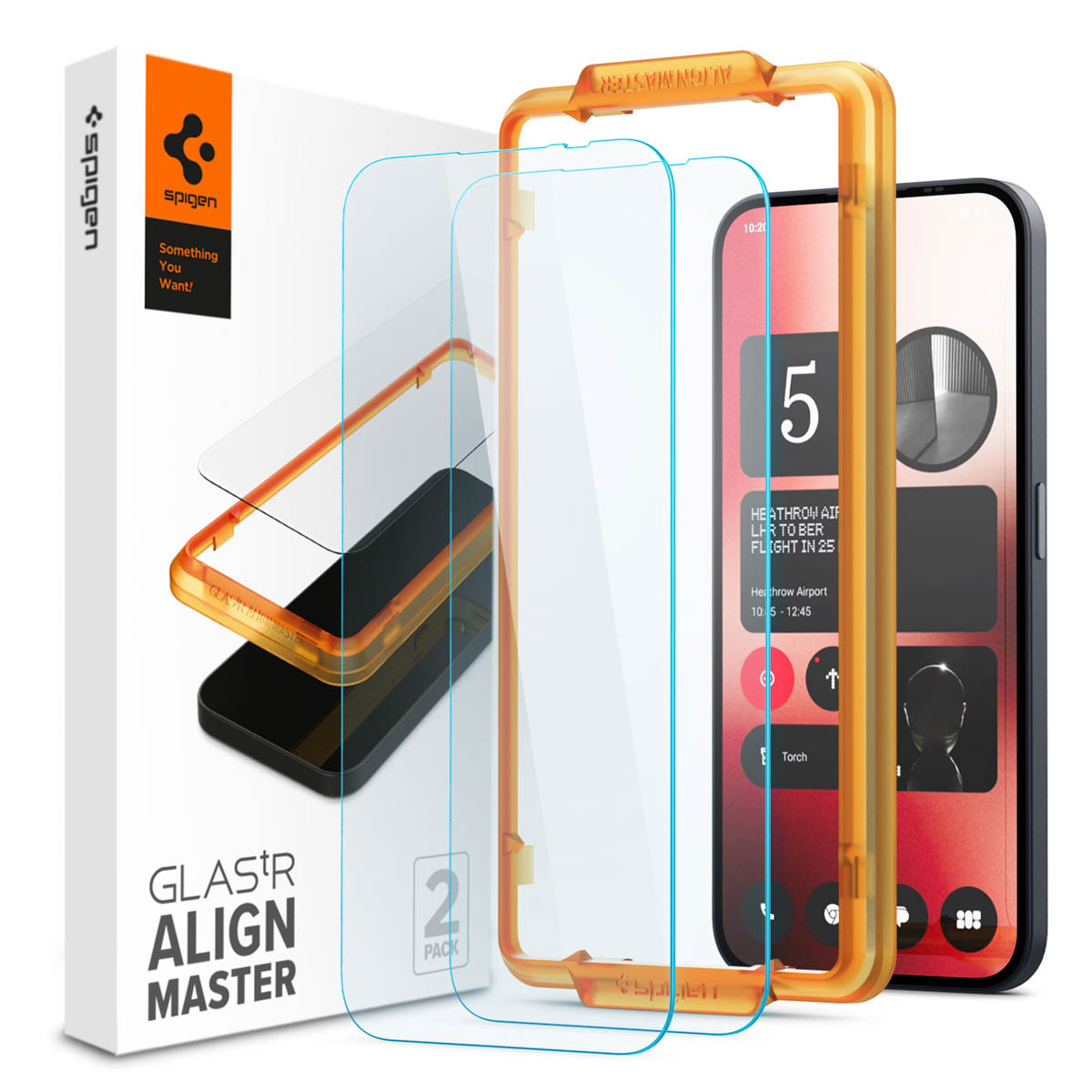 Spigen GLAStR EZ Fit Screenprotector 2 Pack + Applicator voor de Nothing Phone (2a) / (2a) Plus