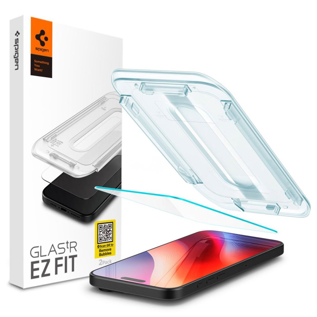 Spigen EZ Fit Glas.tR met Applicator - 1 pack voor de Apple iPhone 16 Pro