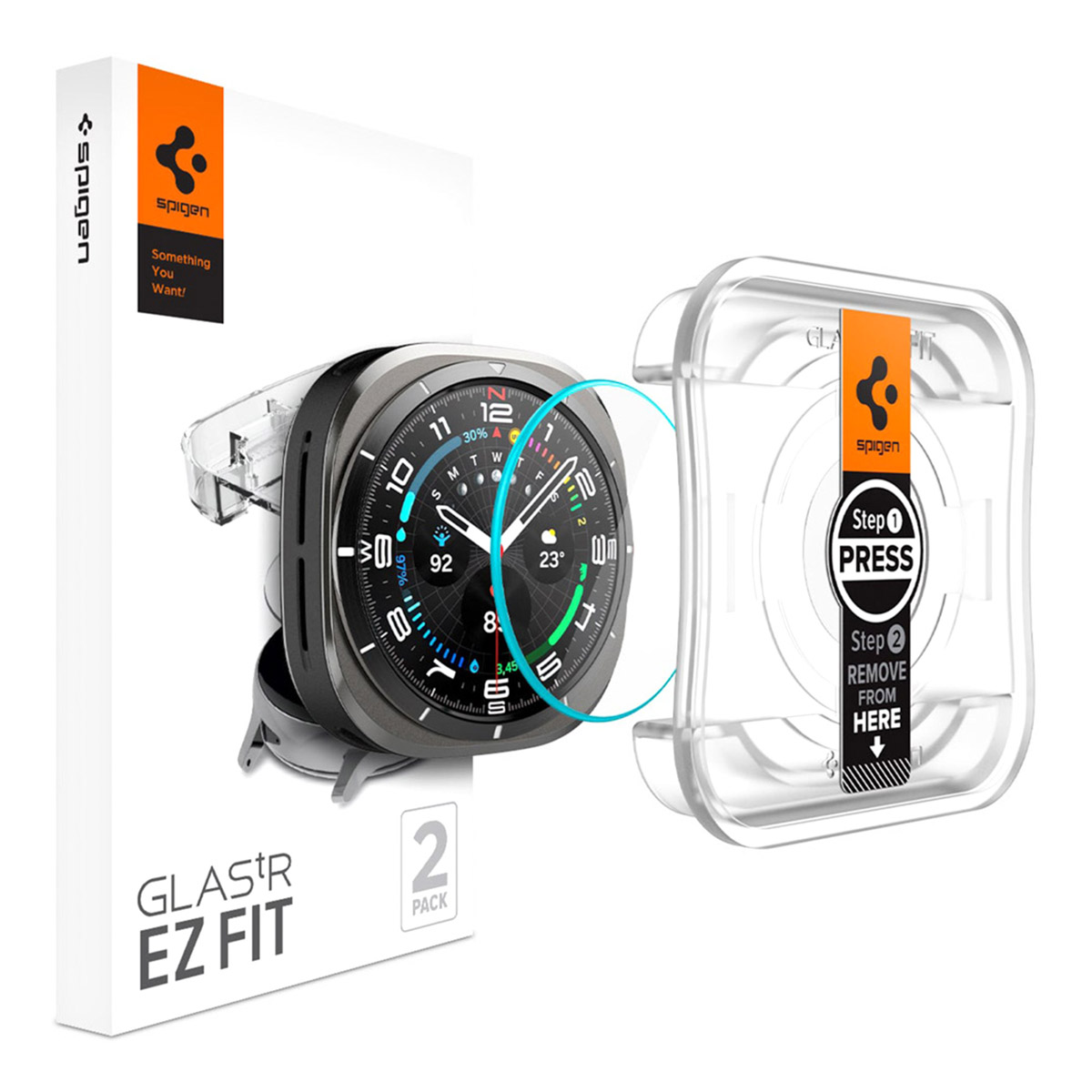 Spigen Protection d'écran EZ FIT Glas.tR avec applicateur Samsung Galaxy Watch Ultra (2024/2025) - Transparent