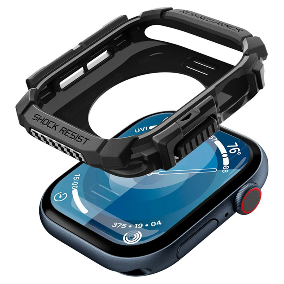 Spigen Coque Rugged Armor™ Apple Watch 10 / 11 - 46 mm - Matte Black