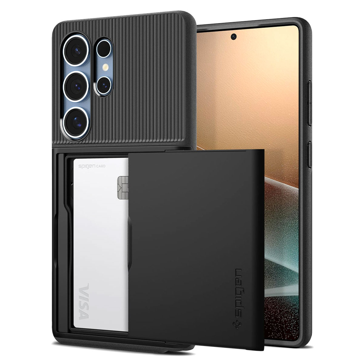 Spigen Slim Armor CS Backcover voor de Samsung Galaxy S25 Ultra - Zwart