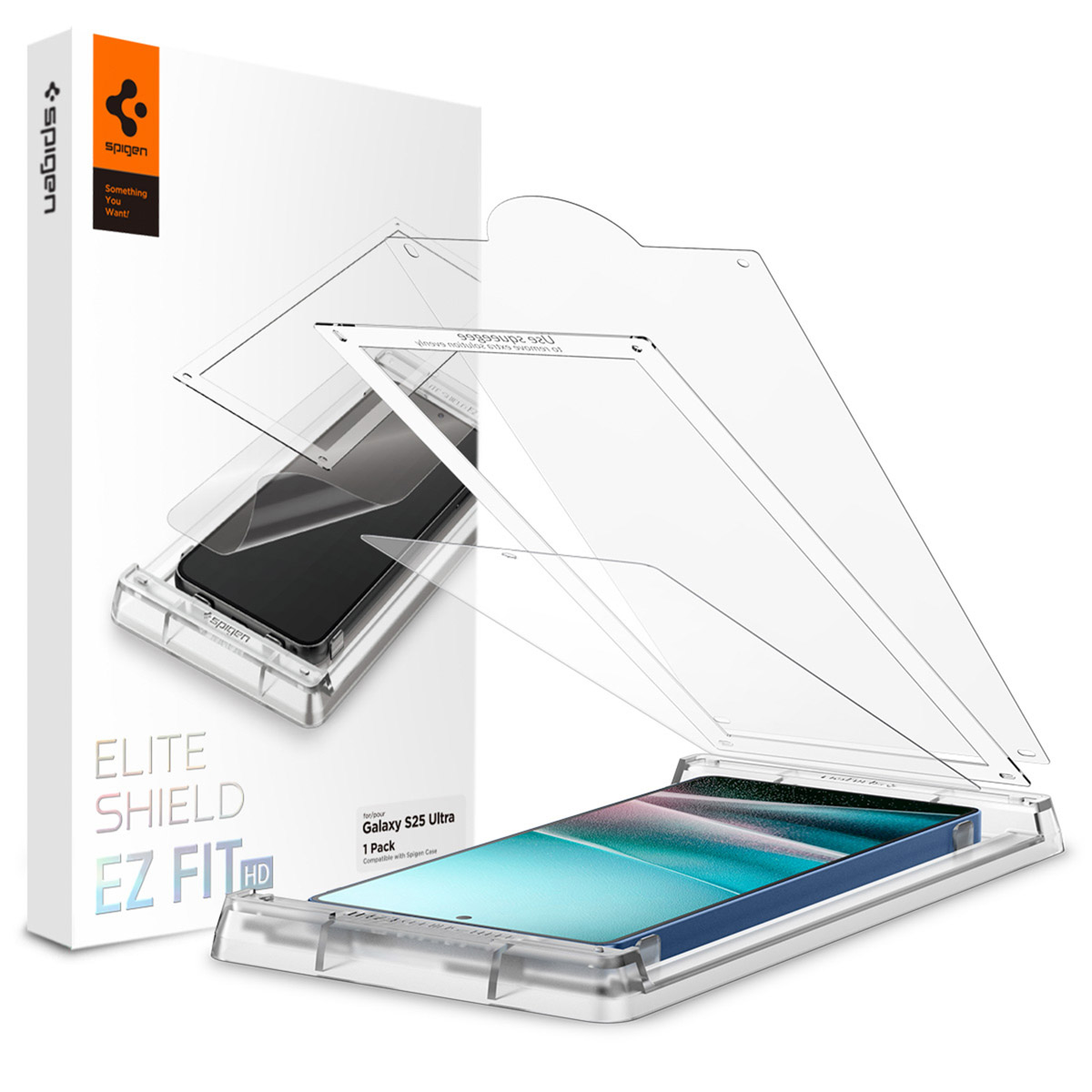 Spigen EliteShield EZ Fit met installatietray - 1 pack voor de Samsung Galaxy S25 Ultra