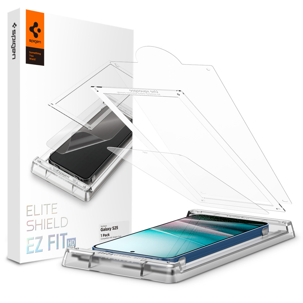 Spigen EliteShield EZ Fit met installatietray - 1 pack voor de Samsung Galaxy S25