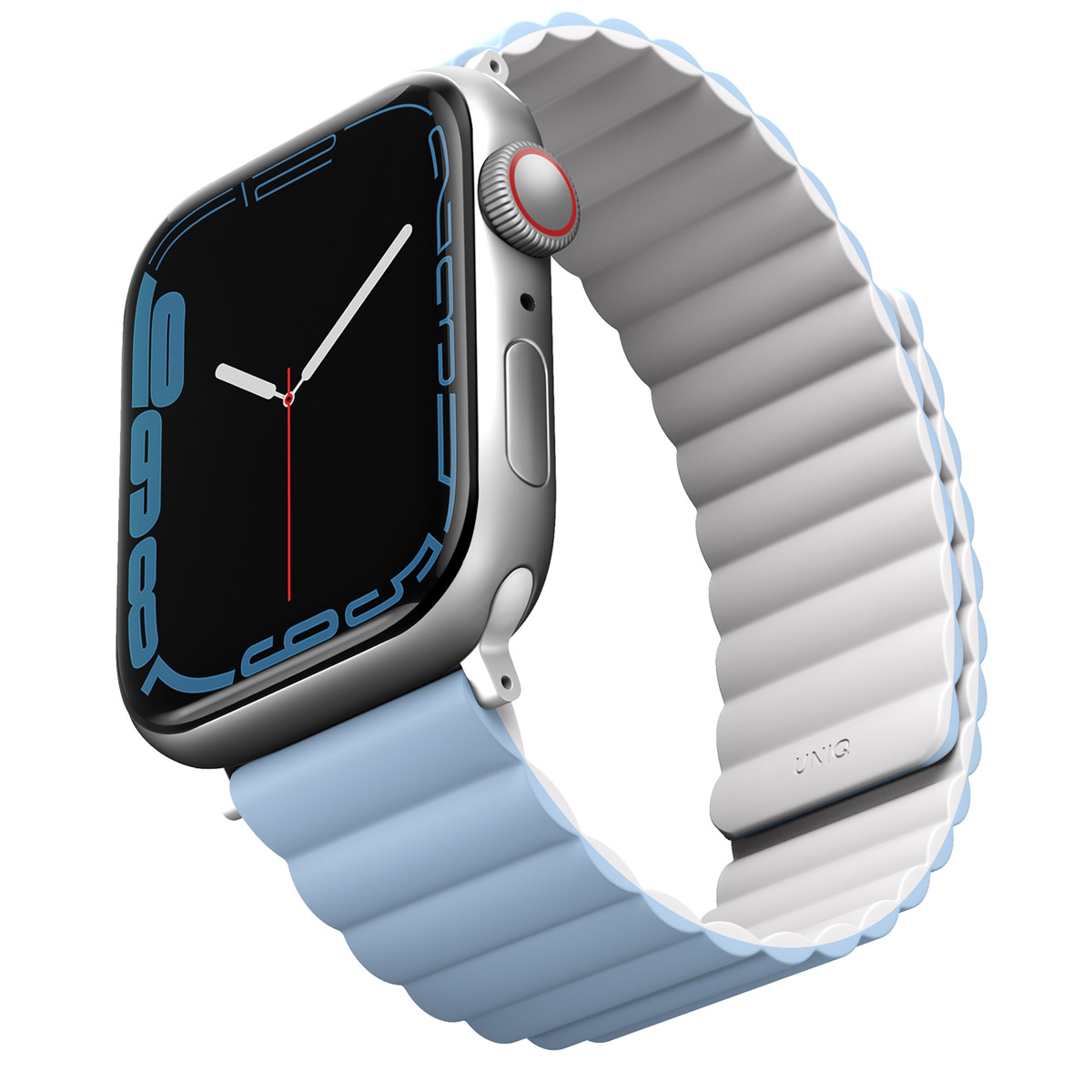Uniq Bracelet Revix réversible Apple Watch | 44/45/46/49 mm - Arctic (White/Blue)