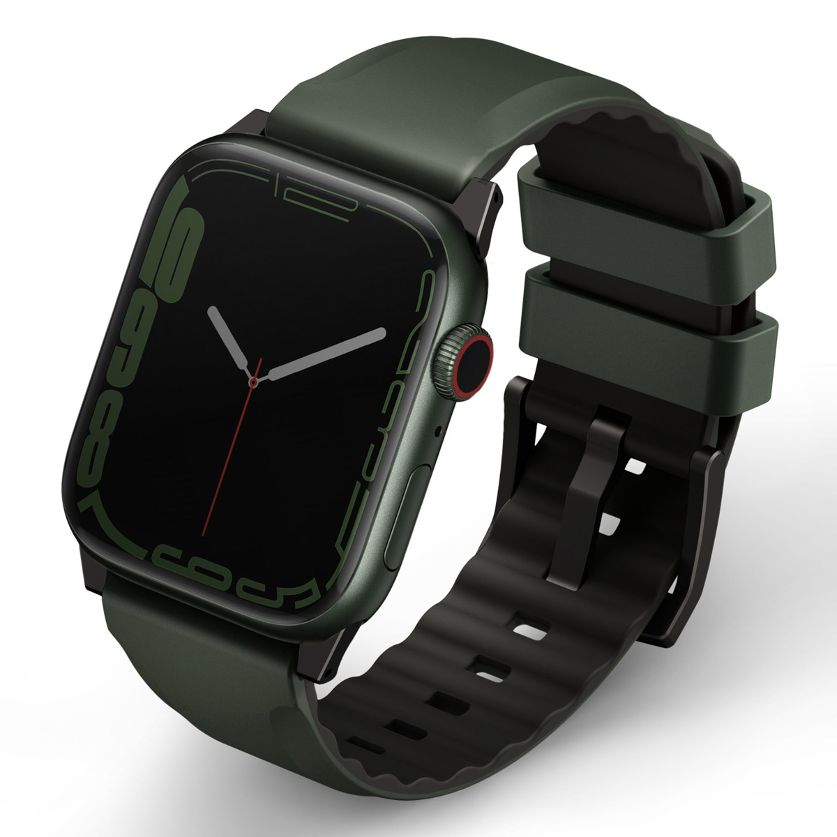 Uniq Bracelet Linus AiroSoft™ en silicone Apple Watch | 44/45/46/49 mm - Moss Green