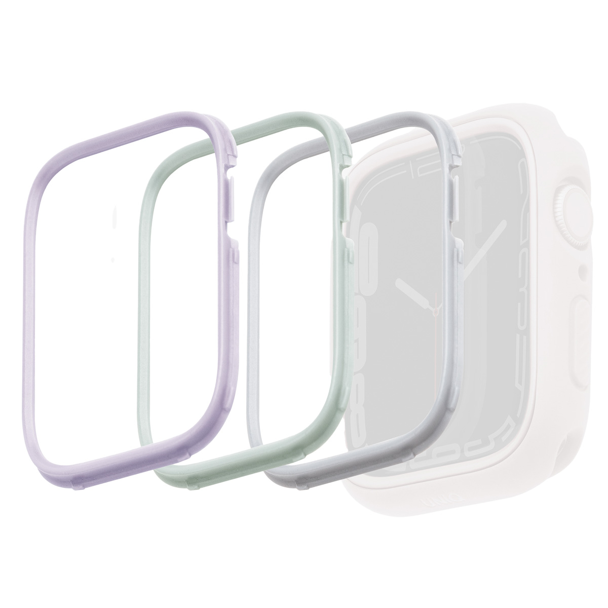 Uniq 3-pack Bezels - Moduo Bezel Bundel voor de Apple Watch - 40 / 41 mm - Sage & Lilac & White