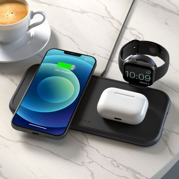 muismat toetsenbord bureau draadloos opladen magsafe oplader airpods oordoppen