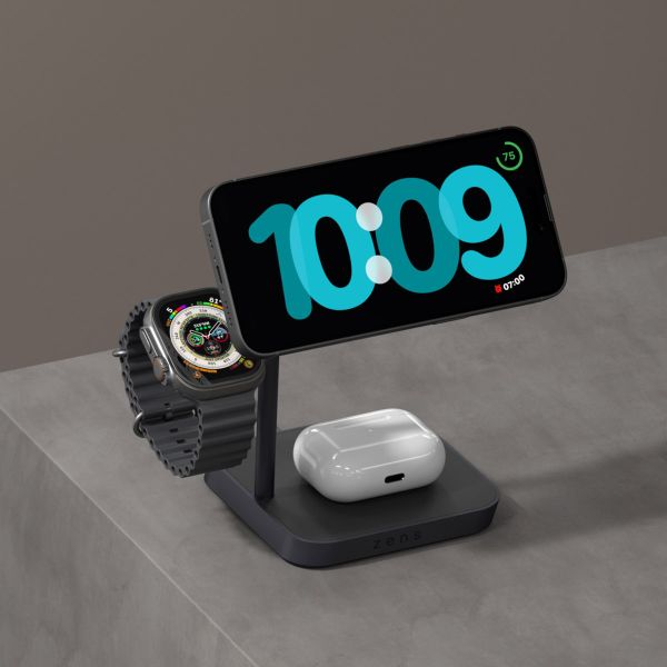 Magnetic Wireless Charger for iPhone, 2 in 1 Charging Station for iPhone 17e/Air/17 Pro/17 Pro Max/17/16/15/14/13/12, Charging Stand for Apple Watch 11/Ultra 3/SE 3/9/8/7/6/5 & Air pods 3/2/Pro/2