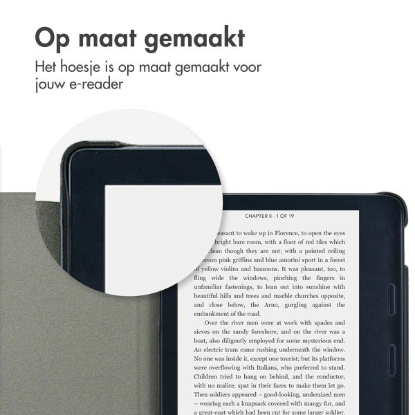 GIOPUEY Beschermhoes Voor Kobo Libra 2 / Tolino Vision 6 – Leren Fliphoes Met Soft Siliconen Back, Roze, Leesstand Functie