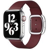 Apple Leather Band Modern Buckle Apple Watch Series 1-9 / SE - 38/40/41 mm - Maat M - Garnet