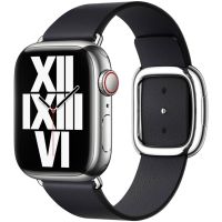 Apple Leather Band Modern Buckle Apple Watch Series 1-9 / SE - 38/40/41 mm - Maat S - Midnight