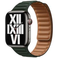 Apple Leather Link Apple Watch Series 1-9 / SE - 38/40/41 mm - Maat M/L - Sequoia Green