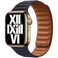 Apple Leather Link Apple Watch Series 1-9 / SE - 38/40/41 mm - Maat M/L - Ink