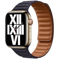 Apple Leather Link Apple Watch Series 1-9 / SE / Ultra (2) - 42/44/45/49 mm - Maat S/M - Ink