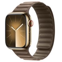 Apple Leather Link Apple Watch Series 1-9 / SE - 38/40/41 mm - Maat S/M - Taupe