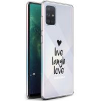 iMoshion Design hoesje Samsung Galaxy A71 - Live Laugh Love - Zwart