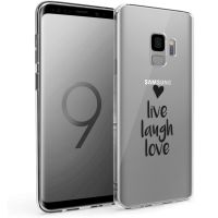iMoshion Design hoesje Samsung Galaxy S9 - Live Laugh Love - Zwart