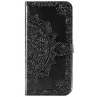 Mandala Bookcase iPhone 12 (Pro) - Zwart