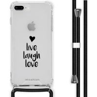 iMoshion Design hoesje met koord iPhone 8 Plus / 7 Plus - Live Laugh Love - Zwart