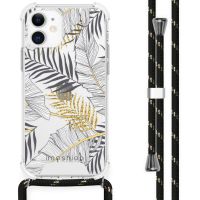 iMoshion Design hoesje met koord iPhone 12 Mini - Bladeren - Zwart / Goud