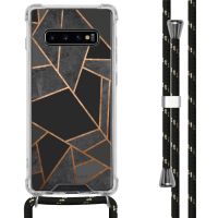 iMoshion Design hoesje met koord Samsung Galaxy S10 Plus - Grafisch Koper - Zwart