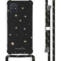 iMoshion Design hoesje met koord Samsung Galaxy A71 - Sterren - Zwart / Goud
