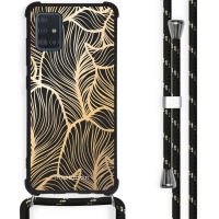 iMoshion Design hoesje met koord Samsung Galaxy A51 - Bladeren - Goud